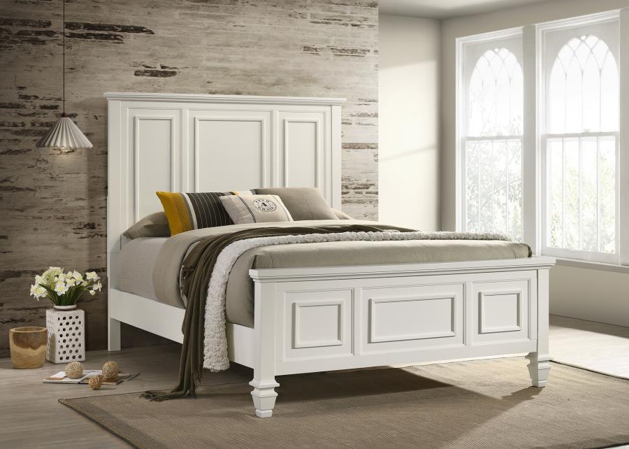 Sandy Beach Panel Bed, Cream White – view 1