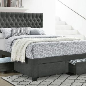 Soledad Upholstered Storage Bed, Grey – view 1