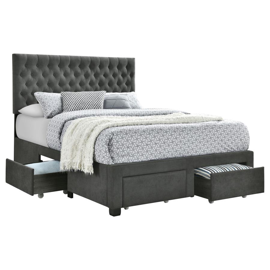 Soledad Upholstered Storage Bed, Grey – view 2