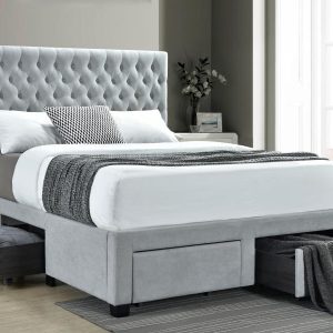 Soledad Upholstered Storage Bed, Light Grey – view 1