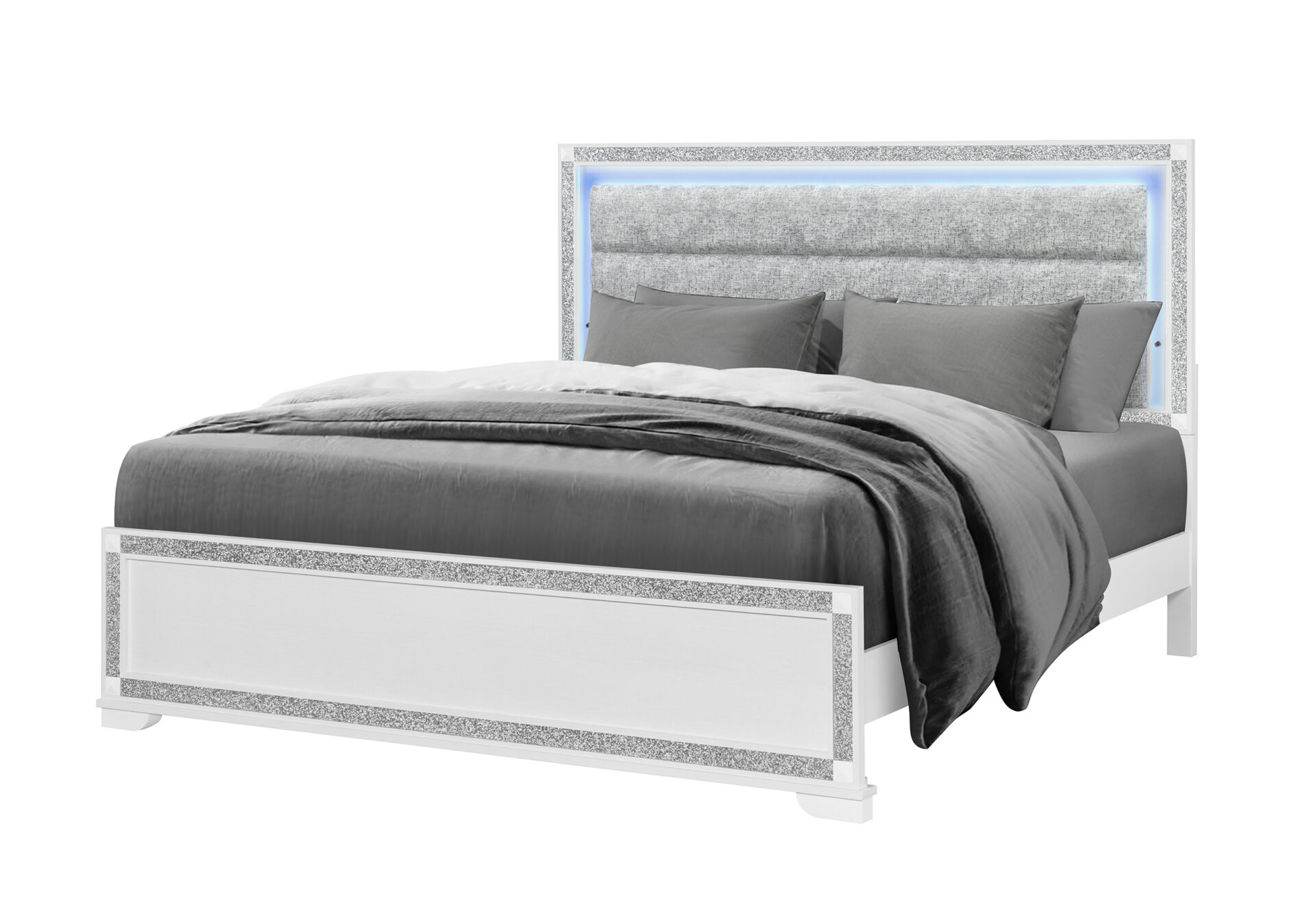 Soleil Bed with LED, White – view 2