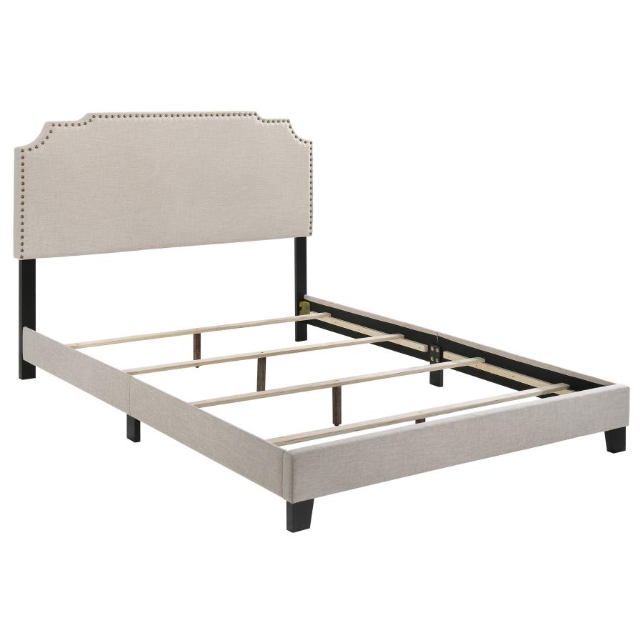 Tamarac Upholstered Panel Bed, Beige – view 2