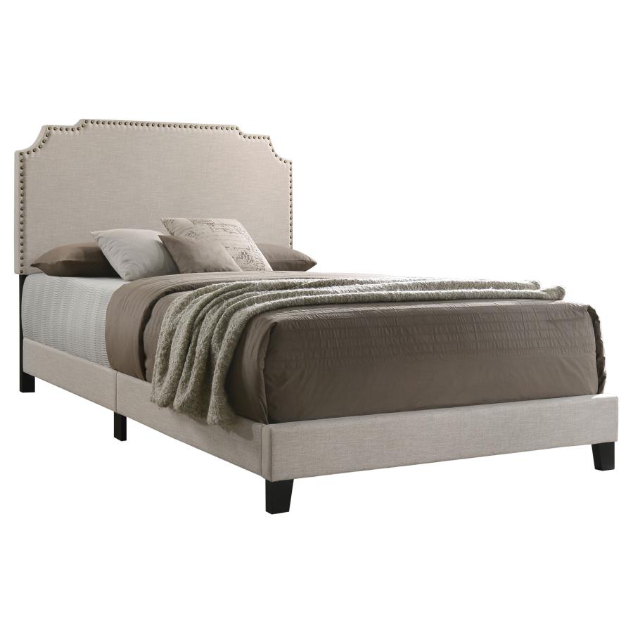Tamarac Upholstered Panel Bed, Beige – view 3
