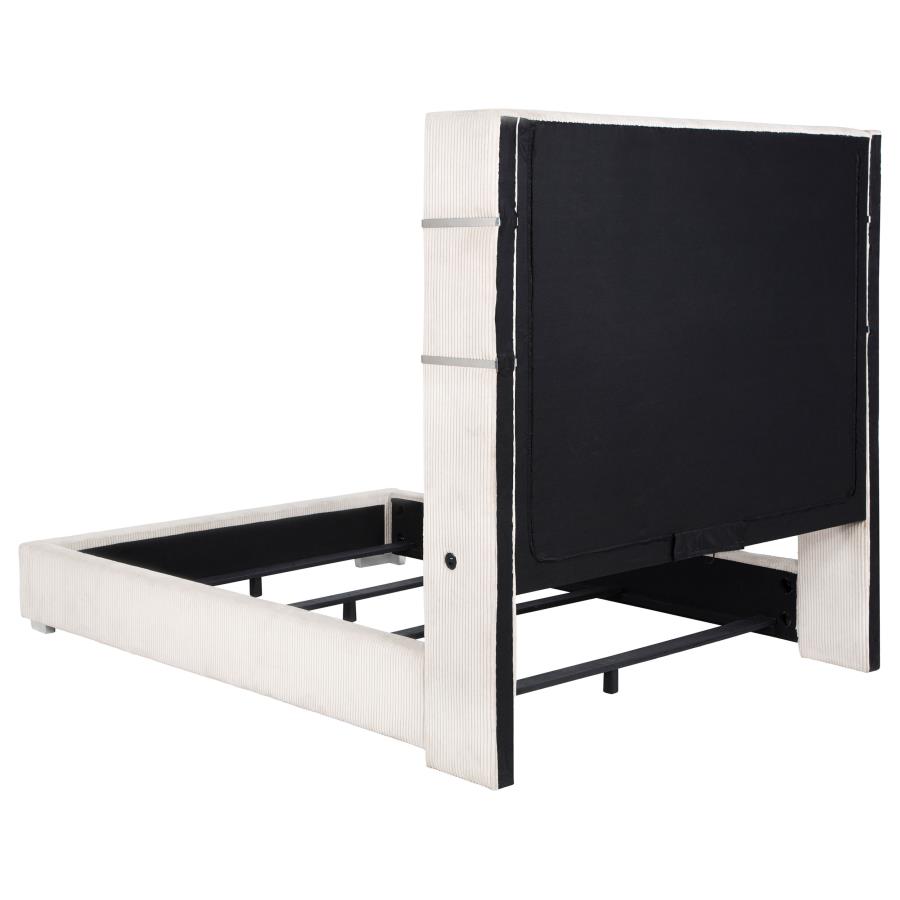 Tisdall Wingback Bed with Flame Light, Cream – view 5