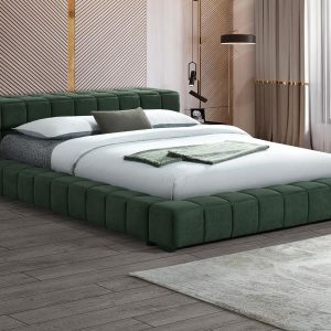 Trinity Upholstered Floor Bed, Green – view 1