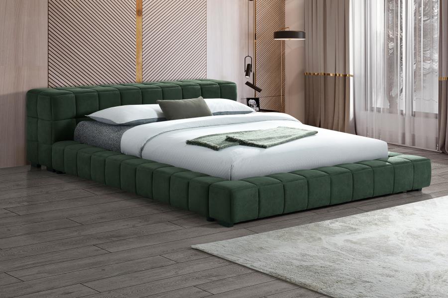 Trinity Upholstered Floor Bed, Green – view 1