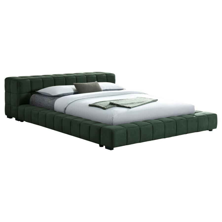 Trinity Upholstered Floor Bed, Green – view 3