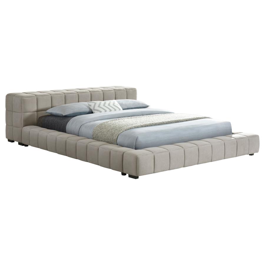 Trinity Upholstered Floor Bed, Light Taupe – view 3