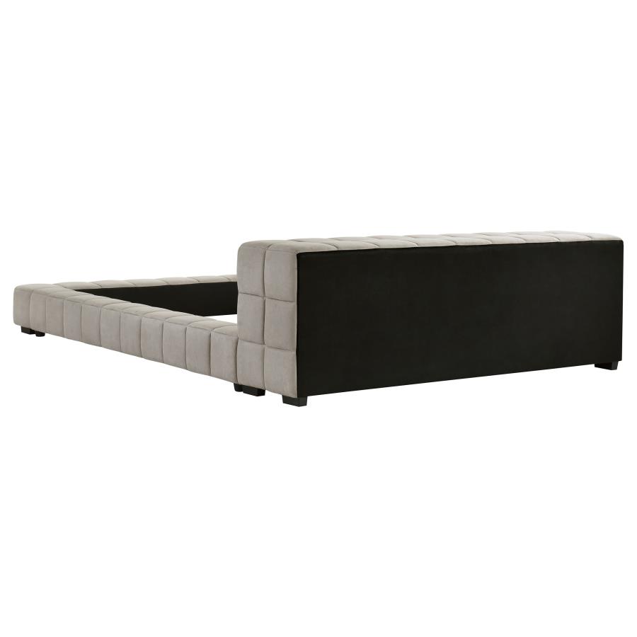 Trinity Upholstered Floor Bed, Light Taupe – view 4