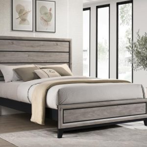 Valen Panel Bed, Light Taupe – view 1