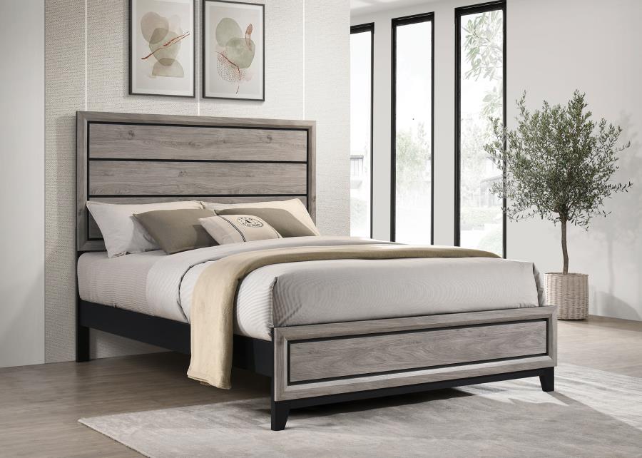 Valen Panel Bed, Light Taupe – view 1
