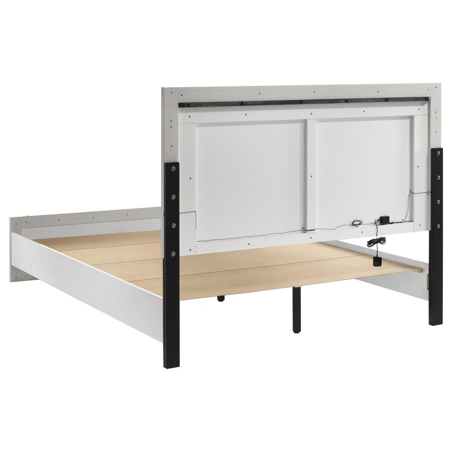 Viana Platform Bed with LED, White High Gloss – view 5