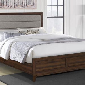 Welsley Upholstered Bed, Walnut – view 1