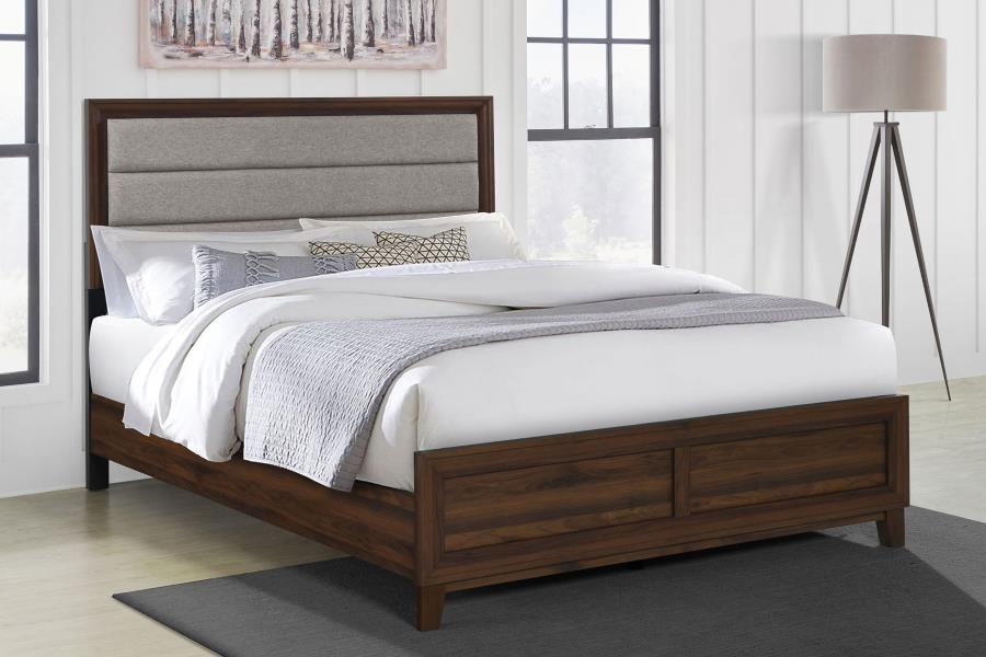 Welsley Upholstered Bed, Walnut – view 1