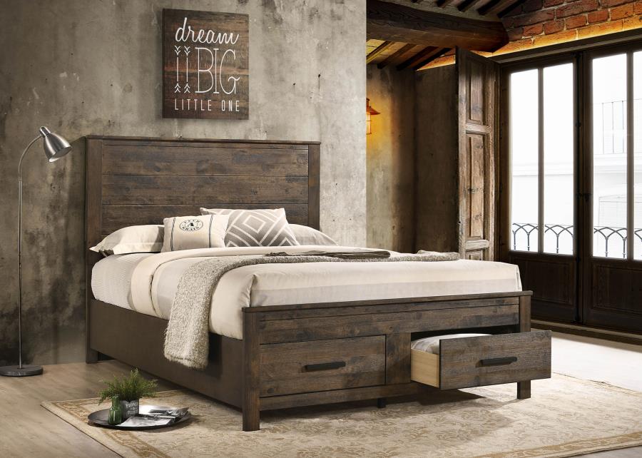 Woodmont Storage Bed, Rustic Golden Brown – view 1
