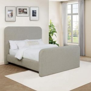 Wren Upholstered Platform Bed, Grey – view 1