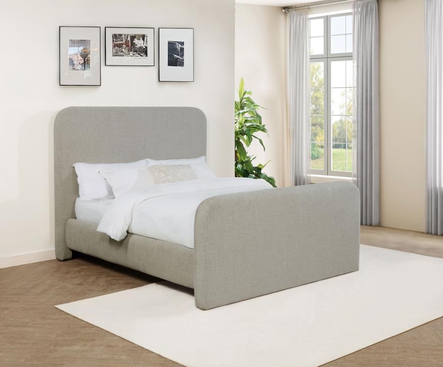 Wren Upholstered Platform Bed, Grey – view 1