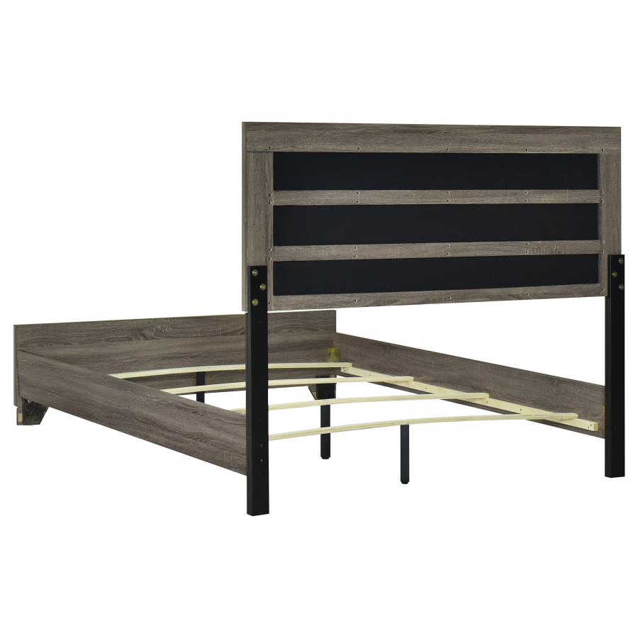 Wright Upholstered Bed, Brown Oak – view 4