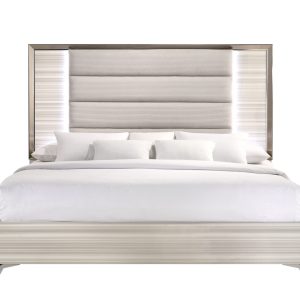 Zambrano Bed with LED, White – view 1