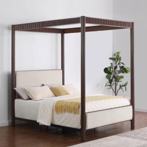 Zimmerlee Metal Canopy Bed, Rust Brown – view 1